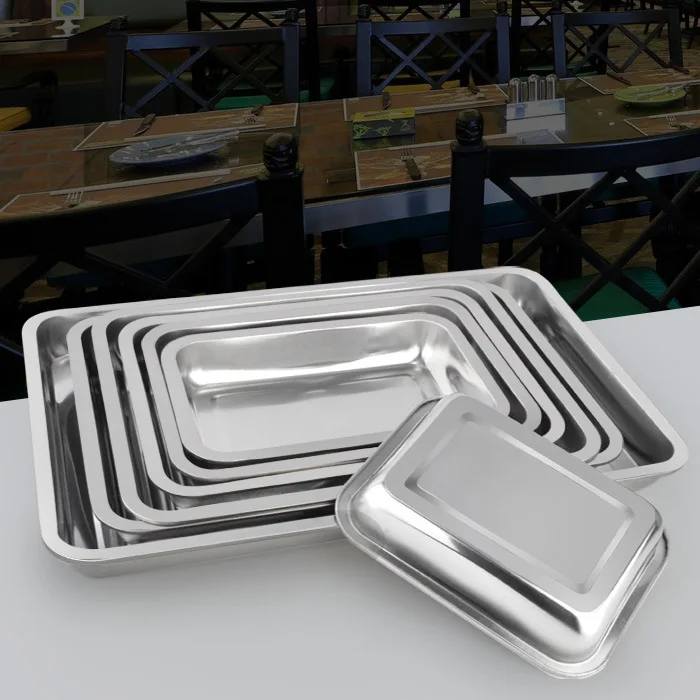 Прямоугольный поднос из нержавеющей стали гостиничная посуда Рыбная тарелка для