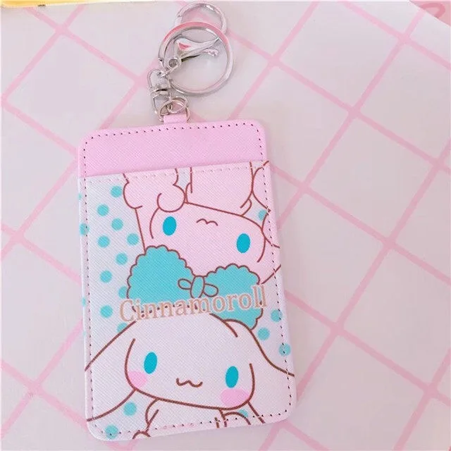 E Kawaii мультфильм Китти Две звезды автобус карты setsstudent Многофункциональный держатель карты чехол с ремешком - Цвет: E