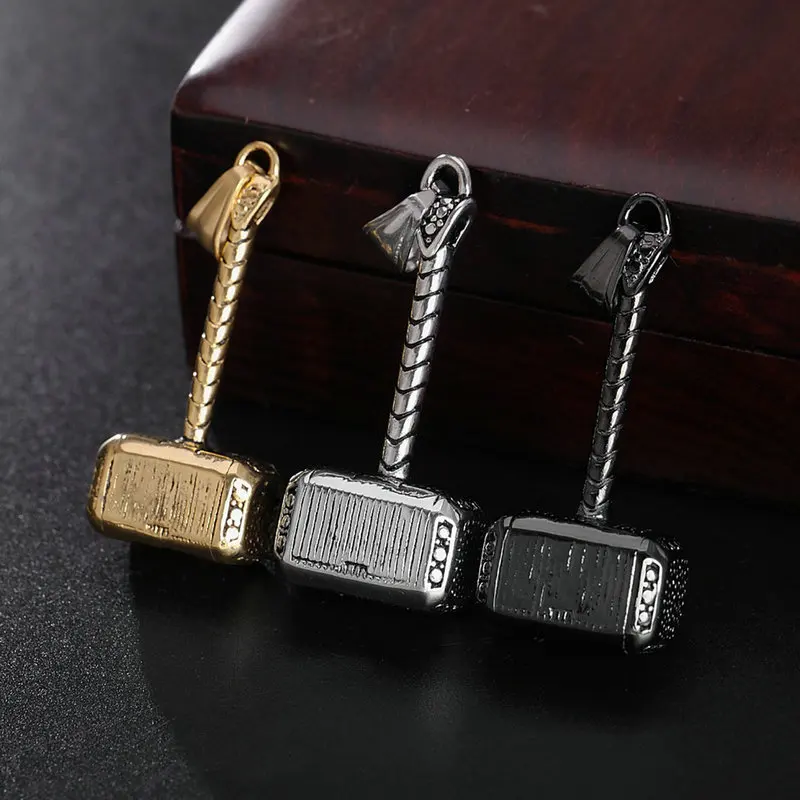 Amgj панк Титан Сталь Молотки Подвески Цепочки и ожерелья для мужчин Best подарок