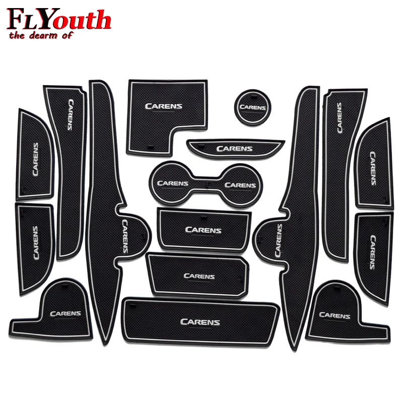 

For Kia Carens 2013 Non-Slip Interior Door Pad Cup Mat Door Gate Slot Mat Case Auto Accessories Car Styling 17Pcs