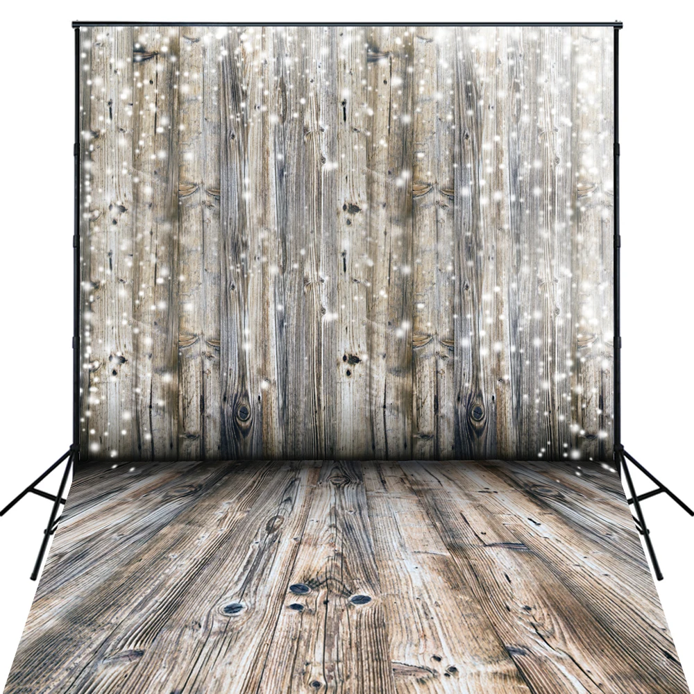 

4X6ft Art Fabric Photography Vintage Grey sparkling Wood Backdrop D2389