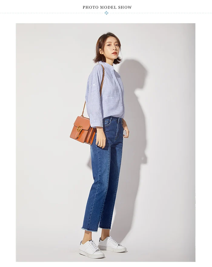 LEIJIJEANS, Новинка осени, с кисточками, средний синий цвет, высокая талия, длина по щиколотку размера плюс, L, отбеленные, тонкие, прямые джинсы для женщин, деним, 7164