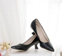 Женская обувь Zapatos De Mujer Красные туфли лодочки на высоком каблуке средней высоты