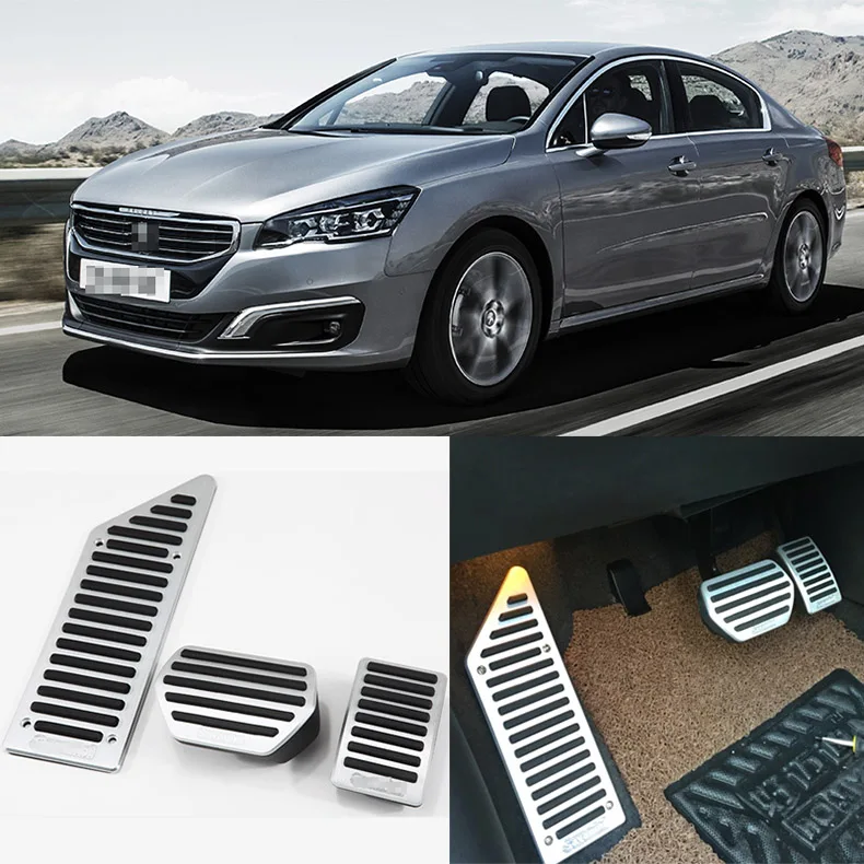3 шт. алюминиевые противоскользящие подставки для ног Peugeot 508 2011 2016|brake pedal cover|pedal