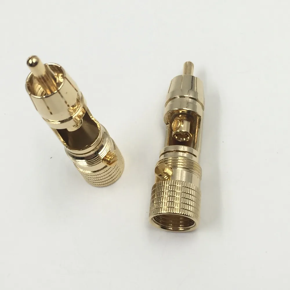 2 шт. NAKAMICHI 10 мм позолоченный RCA штекер блокирующий не разъем под пайку