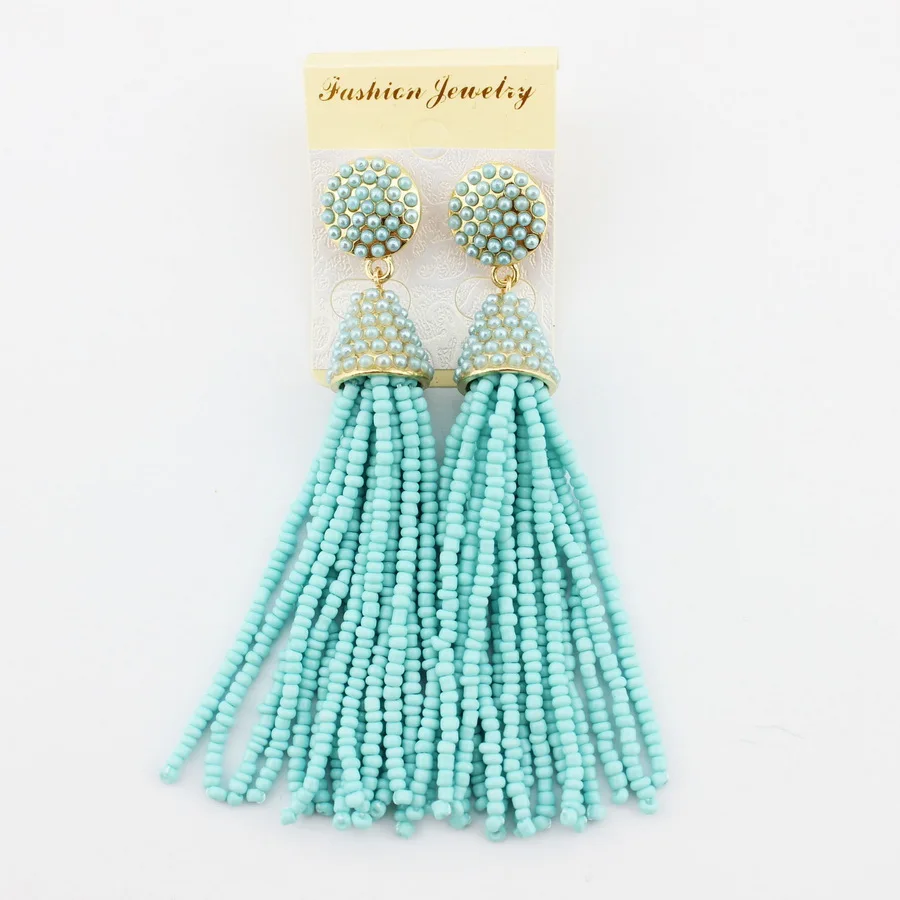 Женские длинные серьги с кисточками золотистые и черные 10 см|long dangle earrings|dangle