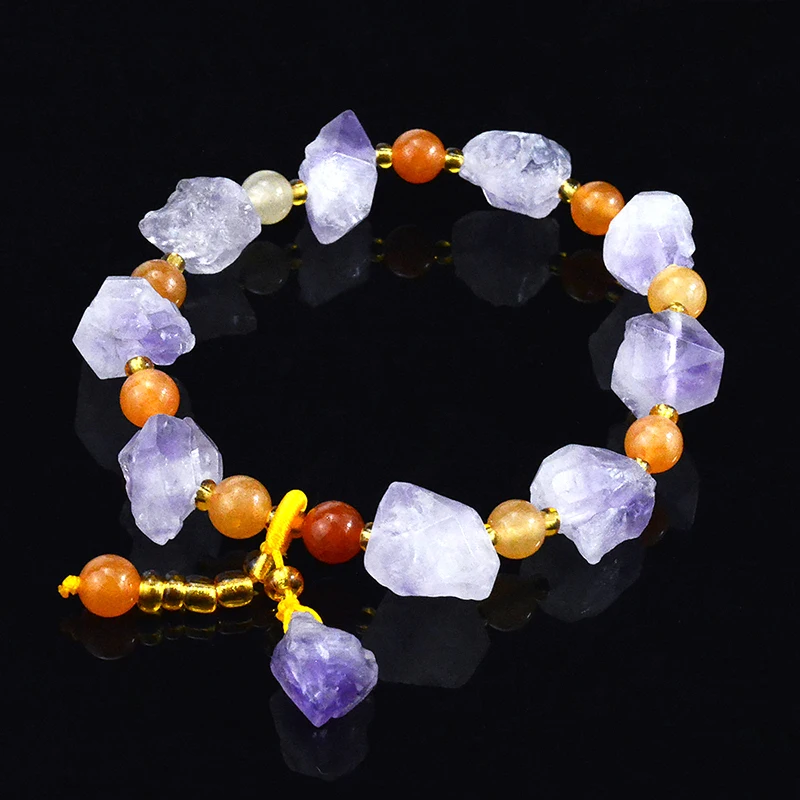 2019 естественный неправильной формы фиолетовый камень браслеты для женщин