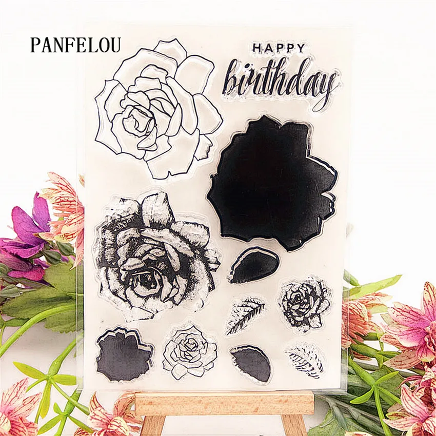 PANFELOU многослойный розовый прозрачный силиконовый штамп/печать для DIY