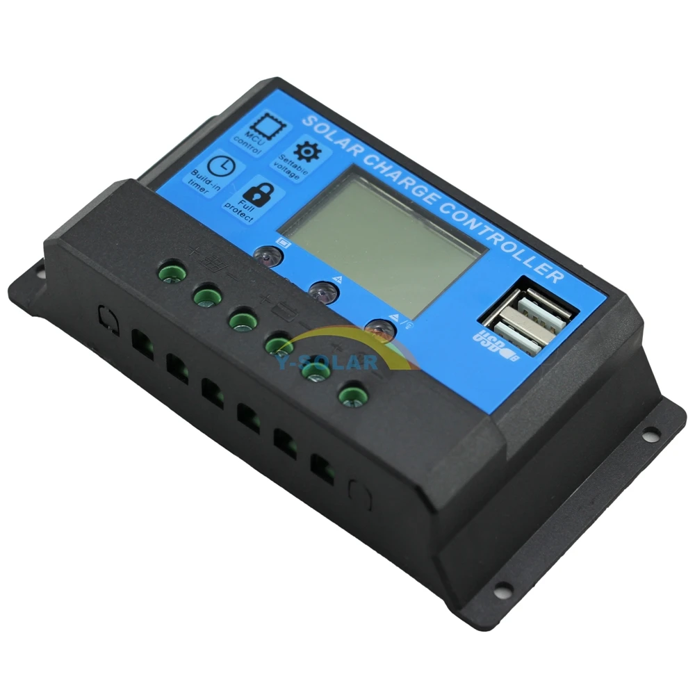 PWM 10A Solar Charge Controller 12V 24V LCD Dual USB 5V Mobile Charger Panel Battery Regulator 10 Amps CM20K-10A | Обустройство дома