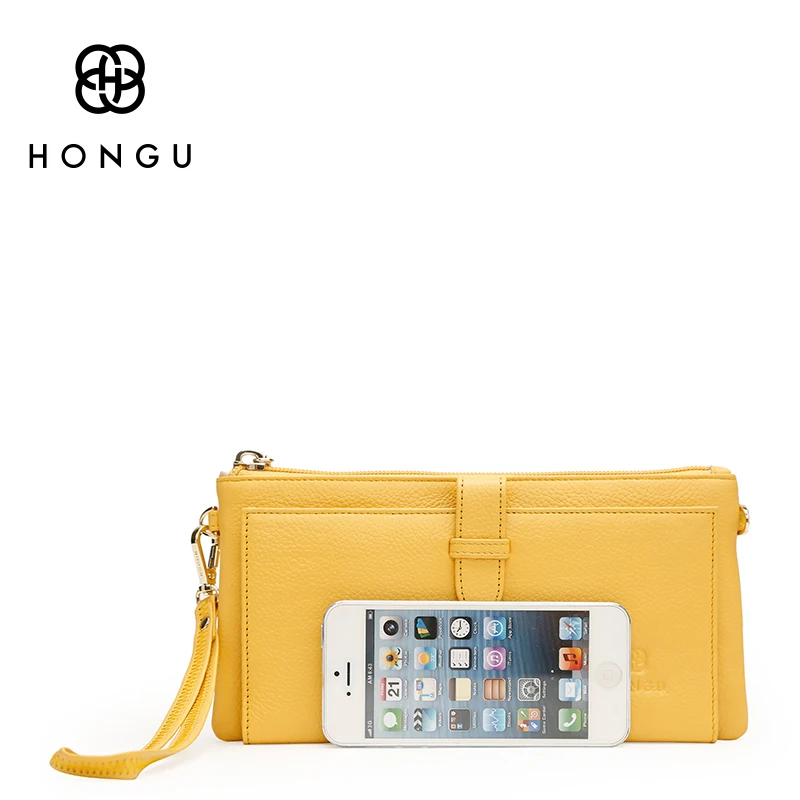HONGU 100% натуральная коровья кожа сумки для женщин кошелек портмоне наплечный