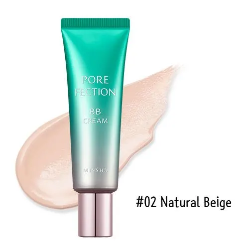 02 Natural Beige MISSHA Pore Fection BB крем 30 мл Pore Профессиональный праймер консилер контроль за маслом основа для макияжа оригинальная корейская косметика - Цвет: 02 Natural Beige