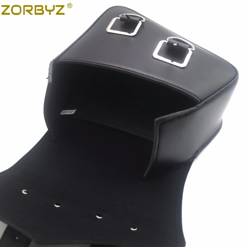 Черная мотоциклетная сумка ZORBYZ из искусственной кожи седло Боковая Сумка с