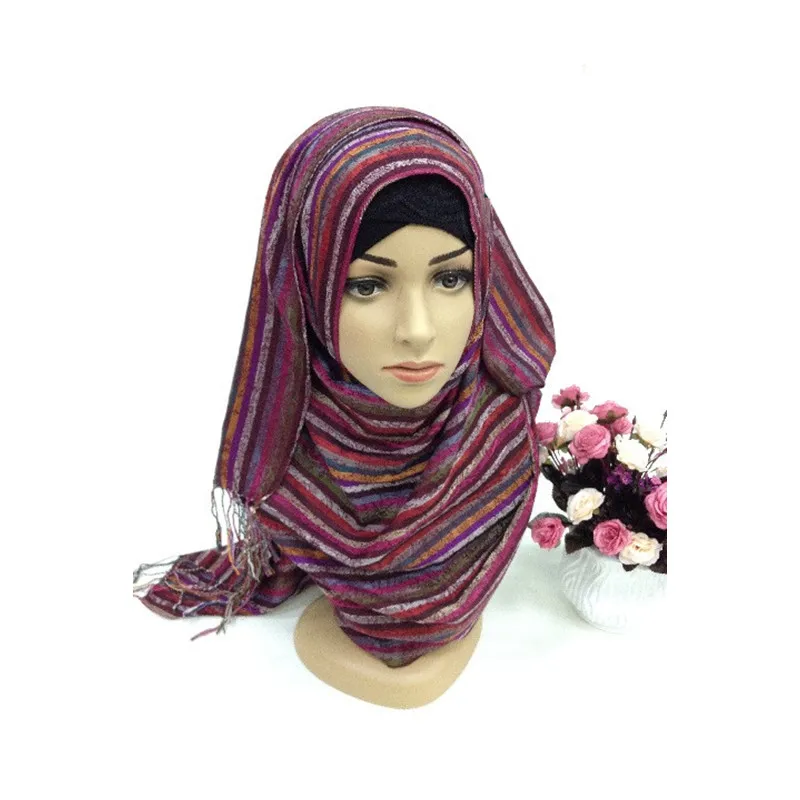 CJ001 однотонный мусульманский модный шарф с бахромой для женщин|muslim scarf|tassel scarffashion