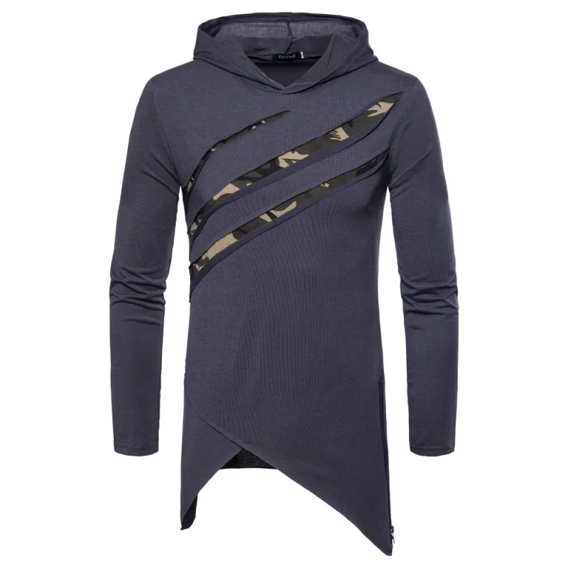 Мужская летняя куртка с головной убор High Street Hem сплит камуфляж отверстие