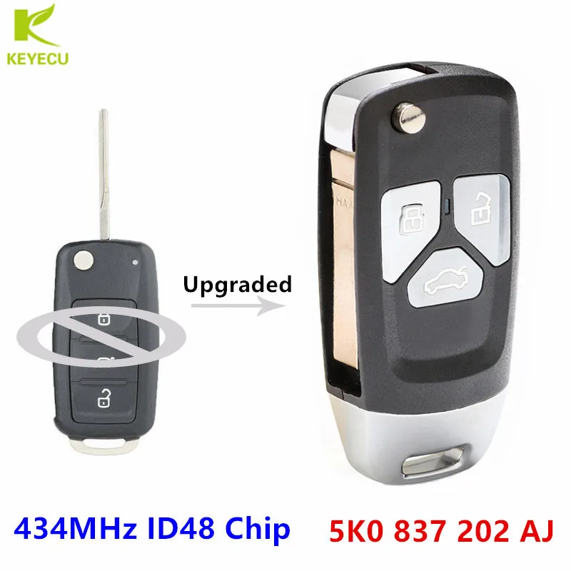 Обновленный пульт дистанционного управления KEYECU 5K0837202AJ для Volkswagen