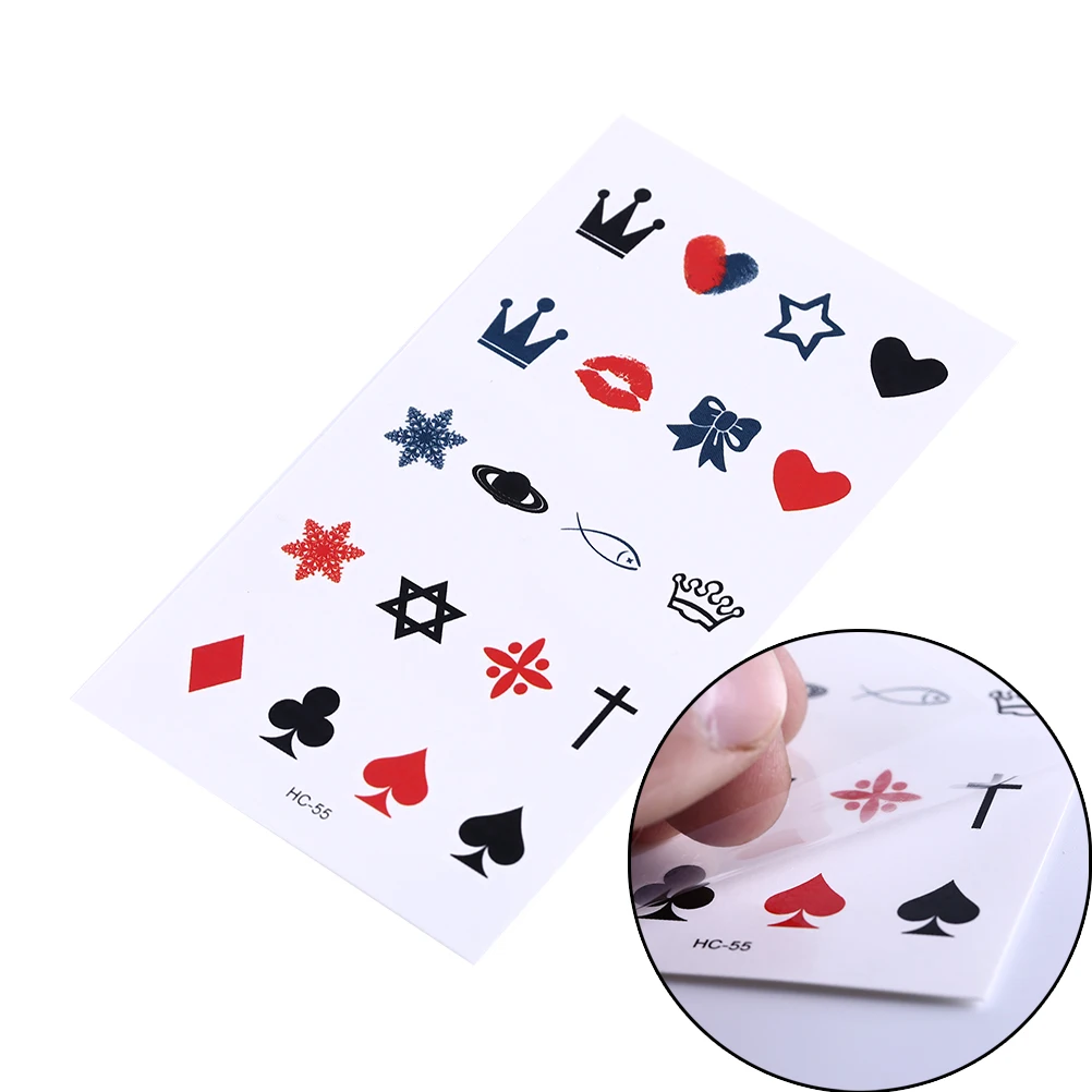 Тату-наклейки на тело корону губы сердце Note хна наклейки флэш-тату искусственные