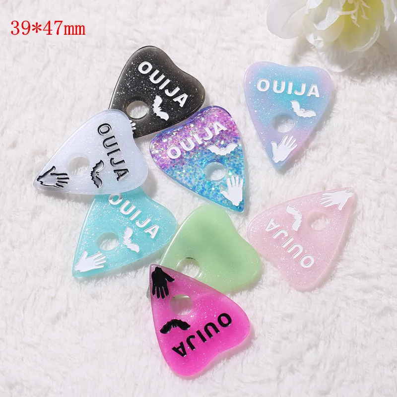 

10pcs 28-47mm Mixed Ouija board planchette Flatback resin cabochon Gothic Alternative Jewelry parts Game board