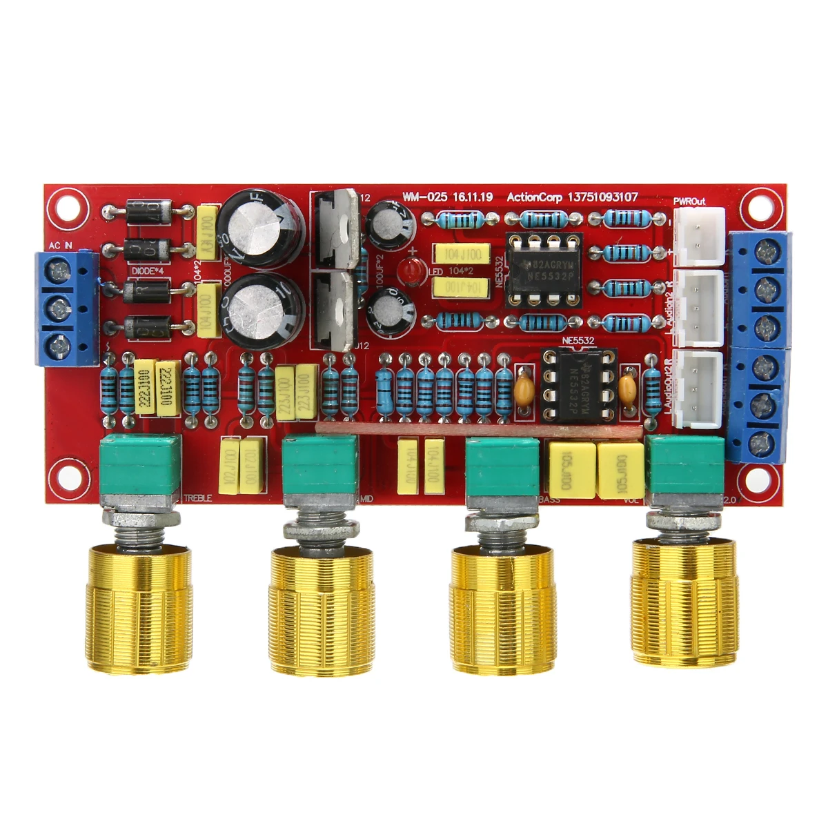 Усилитель NE5532 Hi-Fi Стерео предусилитель комплекты предусилителей громкость тон плата управления регулируемый ВЧ СЧ бас эквалайзер DIY Kit