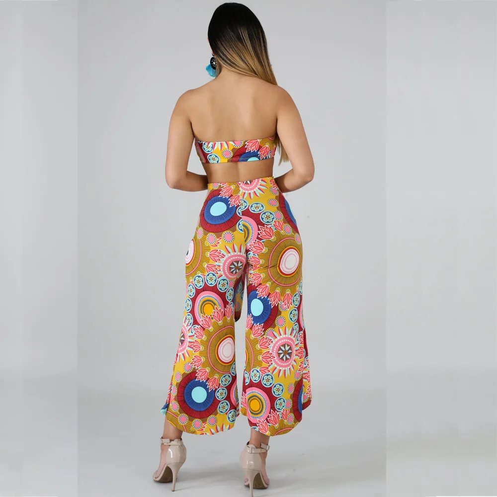 Adogirl/Элегантный комплект из двух предметов с цветочным принтом на шнуровке