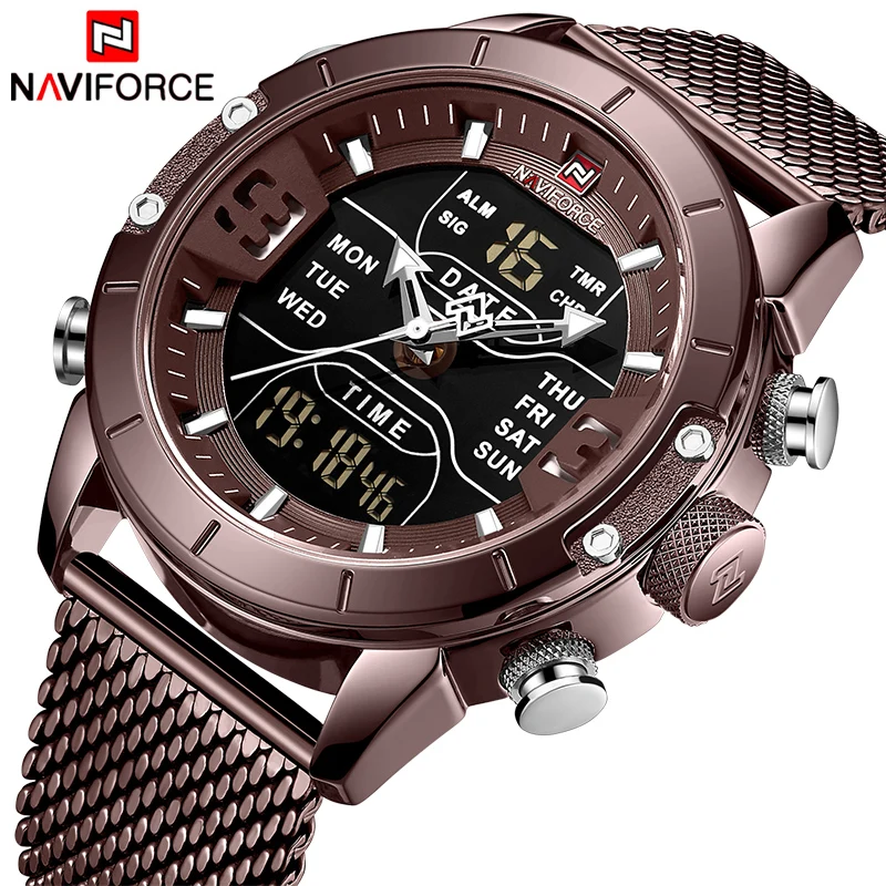 Часы наручные NAVIFORCE Мужские кварцевые спортивные брендовые стальные