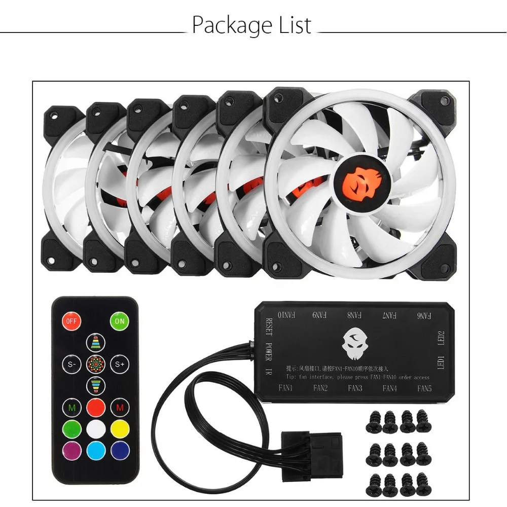 Компьютер PC Cooler Вентилятор охлаждения двойное кольцо 366 режимов 10 Регулировка