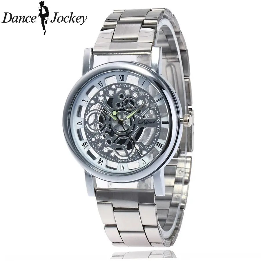 Мужские кварцевые наручные часы из нержавеющей стали с вырезами|wristwatch brand|wristwatch
