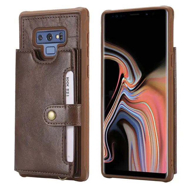 Роскошный флип Etui для Coque samsung Note 9 чехол S9 samsung Galaxy Note 9 Чехол-Кошелек держатель для samsung S10 чехол S10 Plus S10E - Цвет: Coffee case