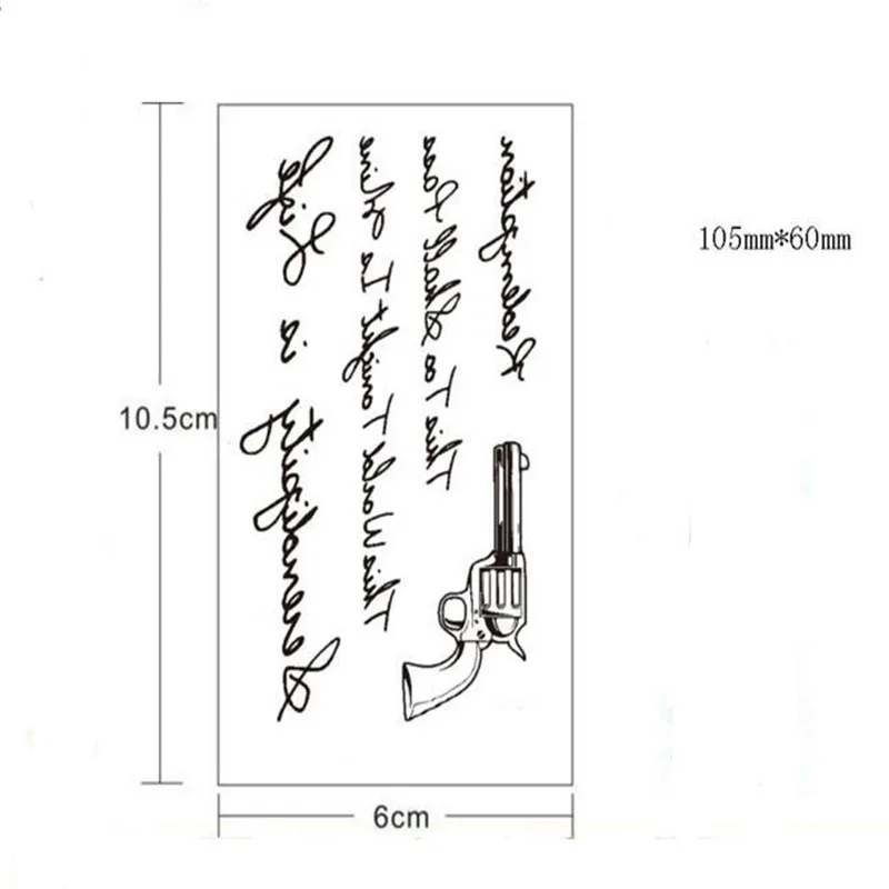 Bittb 5PC Waterproof Temporary Tattoo Beauty Arm Feet Body Art Tattoos Fake Stickers Gun Pattern | Красота и здоровье