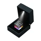Цветной кубический лазерный луч, призма, 6-сторонний светильник, Квадратный Кубик с подсветильник кой, квадратный призматический стеклянный объектив