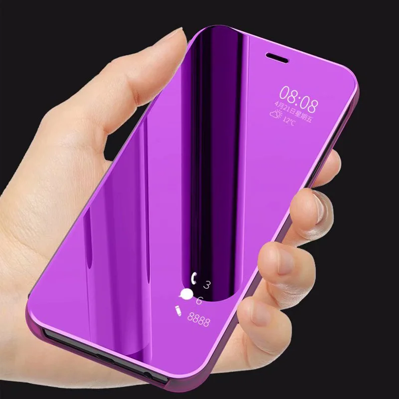 Зеркало Флип задняя Кожа Жесткий Корпус для samsung Galaxy A6 A6Plus + роскошные Clear View окна