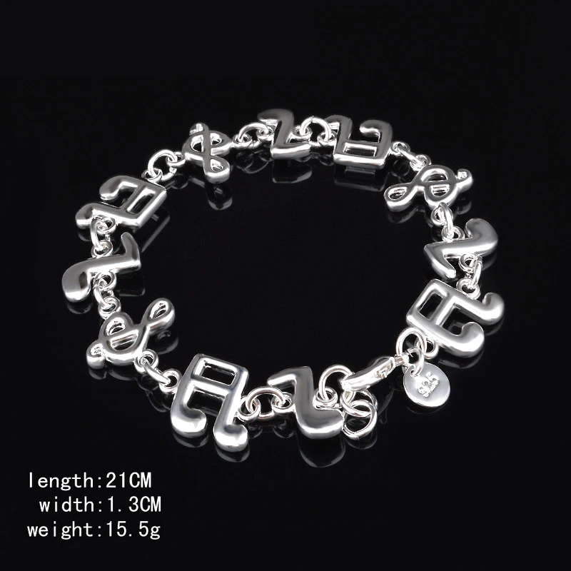 5 шт. новая распродажа Роскошная чистого серебра браслет модный серебряный