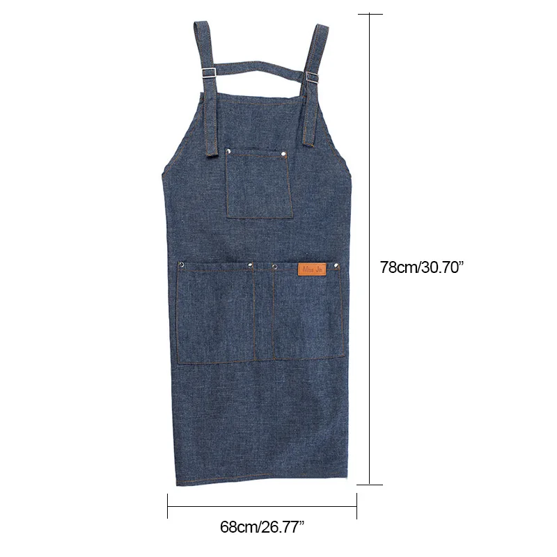 

Fashion Cool Cowboy Lady Women Men Adjustable Cotton Linen High-grade Kitchen Apron For Cooking Baking Restaurant Pinafore