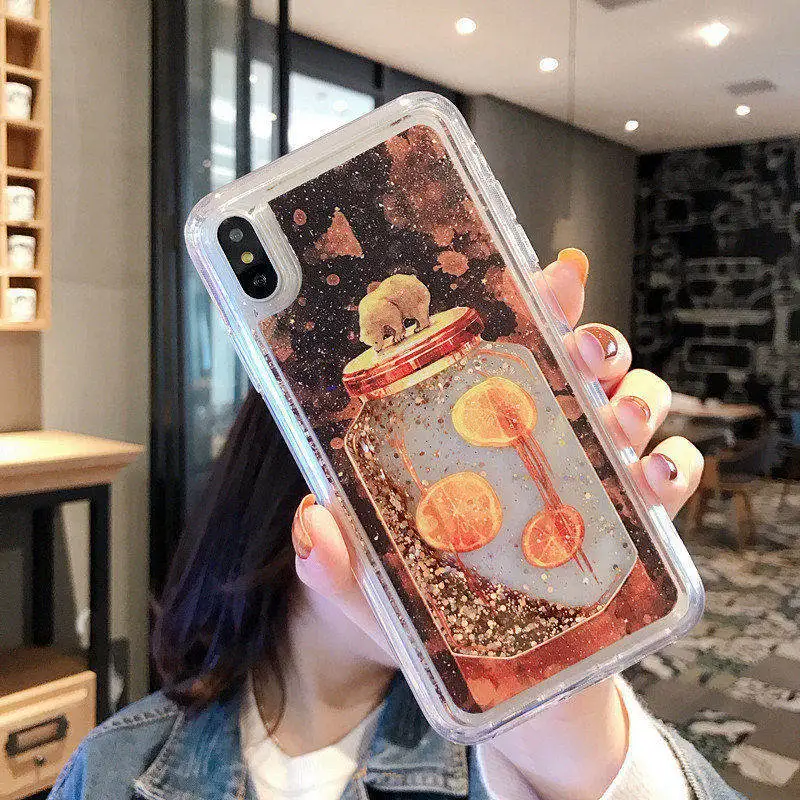Блестящий чехол с зыбучим песком для Samsung Galaxy S9 S8 Plus прозрачный мягкий Note 9 8 A750 A9 2018