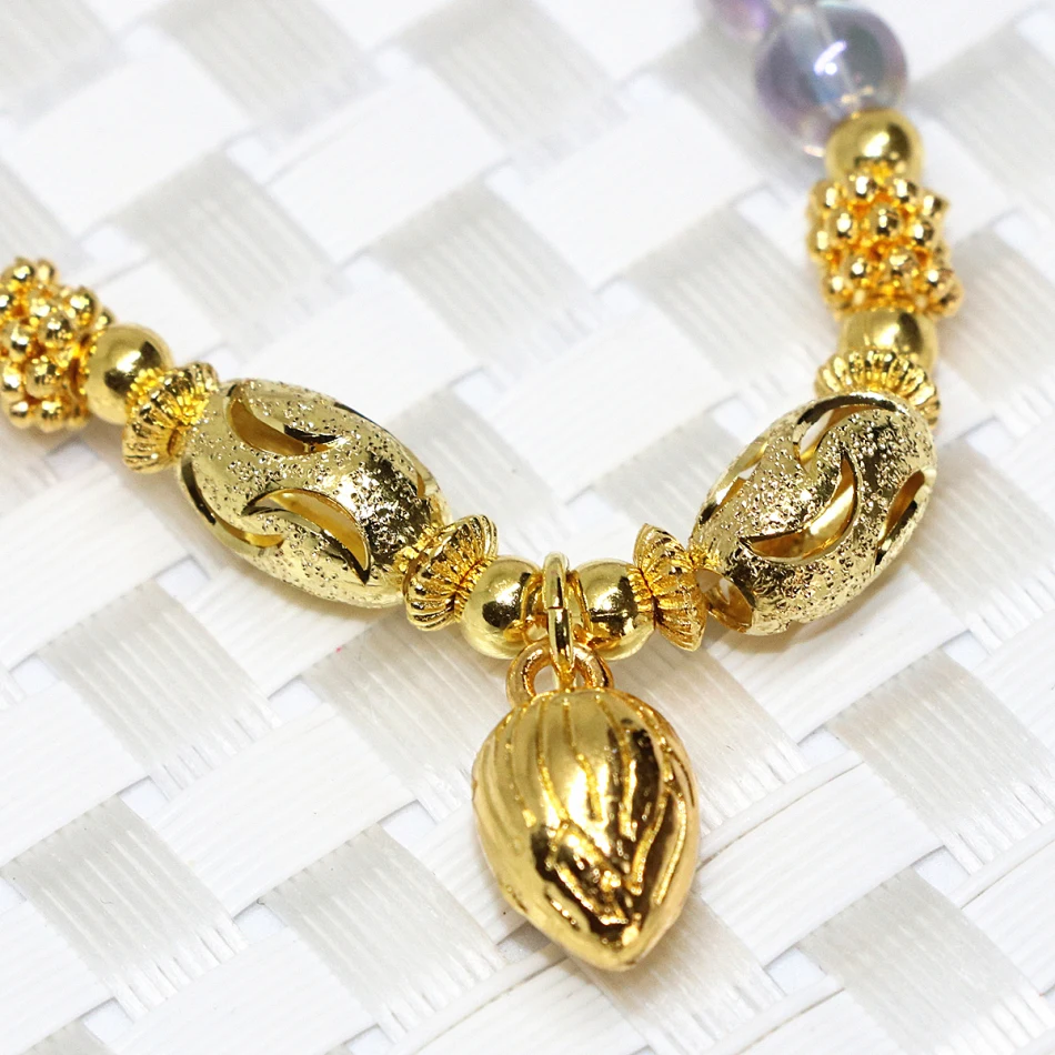 Золотой кулон бисер высокого качества гальванический светлый Фиолетовый