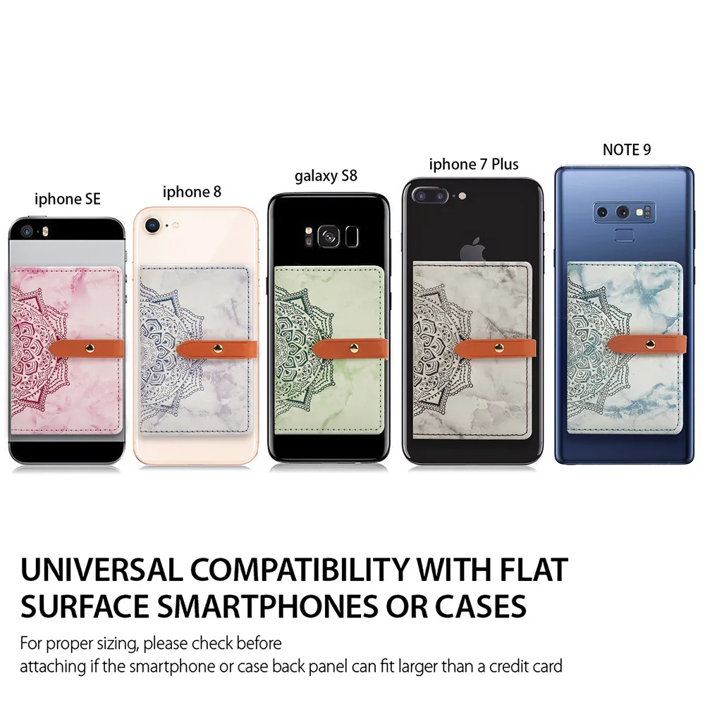 Кожаный держатель для карт с наклейкой в виде цветка 3 м iPhone/samsung|Бамперы| |