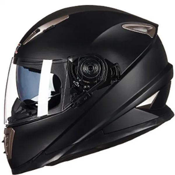 Matt black Шлем с двойными линзами для мотоциклистов с системой блокировки Sheld GXT 999 moto rbike шлем moto casco - Цвет: Matt black