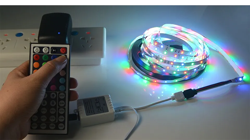 Обновление! 5 м 2835(3528) SMD лампа лента 300 светодиодный s DC12V RGB Светодиодная лента светильник/24 44 клавиши контроллер/ЕС разъем питания адаптер