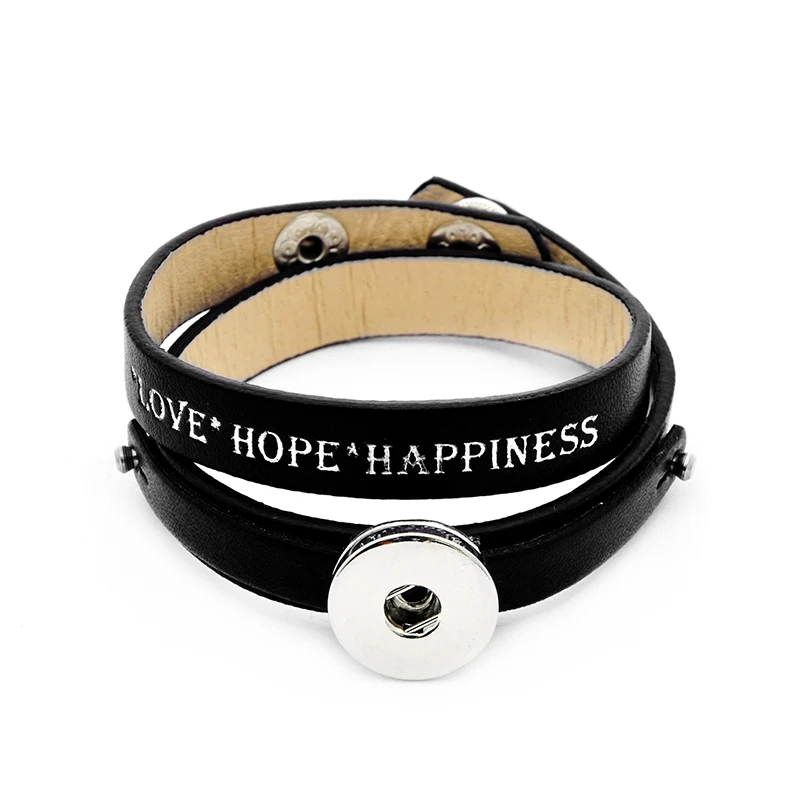 Модные Красочные Многослойные браслеты из искусственной кожи LOVE HOPE HAPPINESS 19 см 18