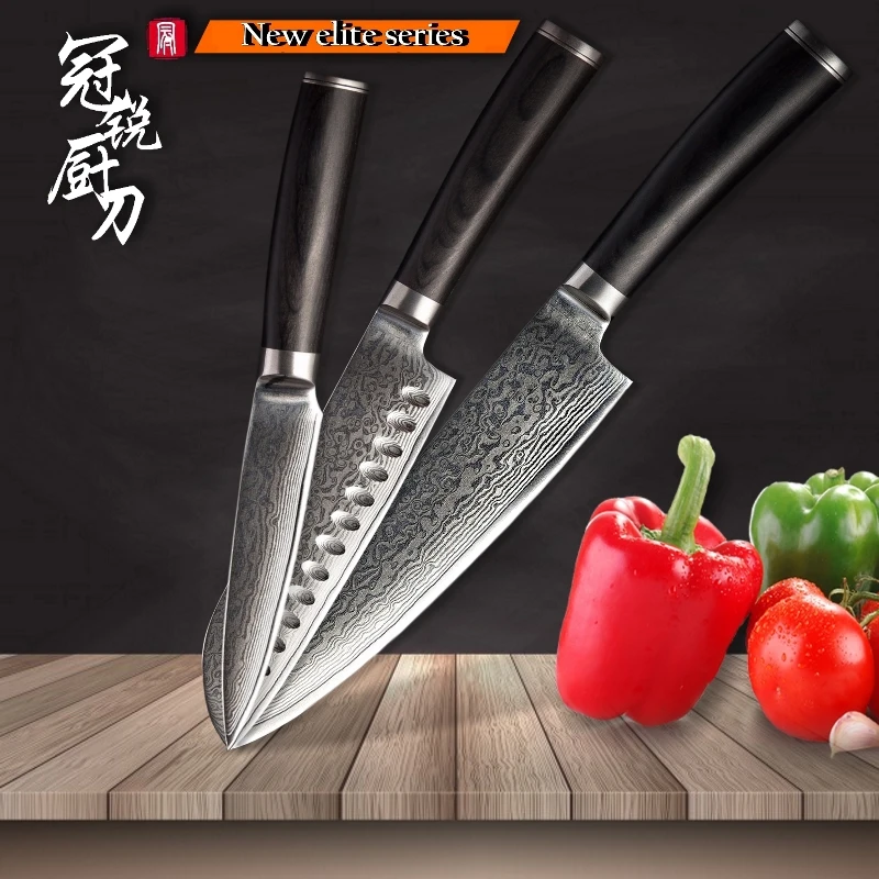 GRANDSHARP Damascus chef knife set Steel Kitchen Knives Sets Chef Santoku Paring Knife vg10 Japanese | Дом и сад