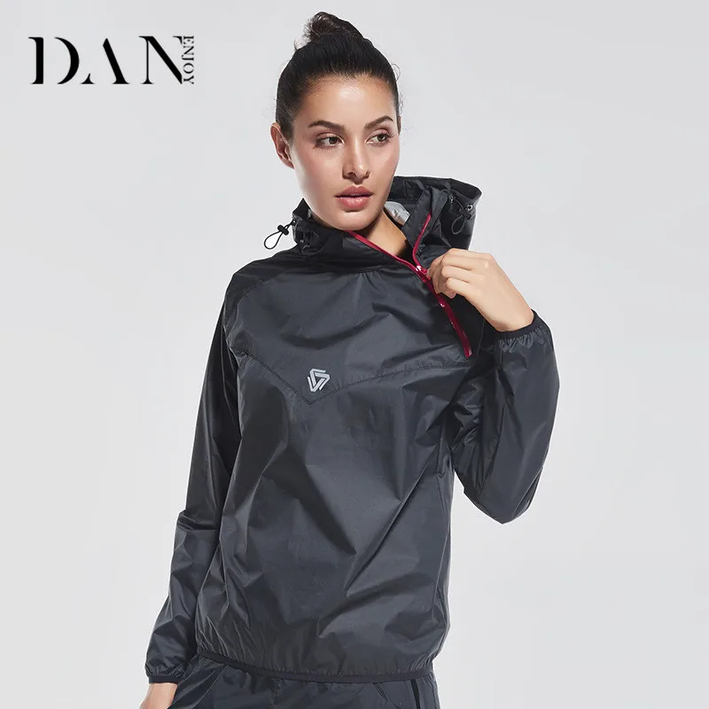 Danenjoy Для женщин Sweat Jacket Бег спортивная одежда с капюшоном Йога Спортивная Фитнес
