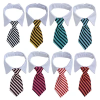 10pcs pet adjustable neck tie dog necktie party wedding dog grooming cat colorful striped bow tie animal striped bowtie collar
