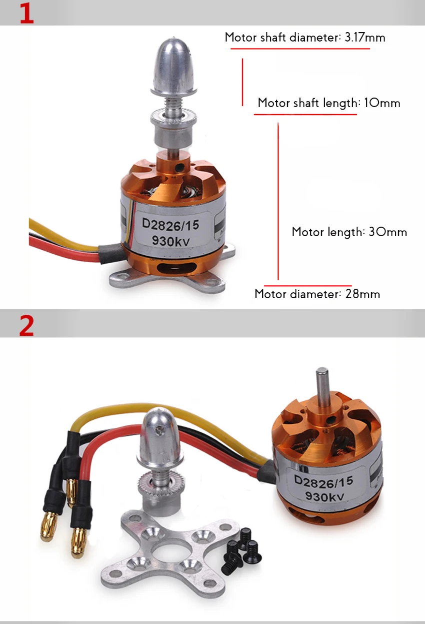 1 компл. D2826-15 бесщеточный двигатель 930KV 275 Вт Мини DIY высокая скорость двигатель для самолетов модель самолета, четыре оси Летающие шахматы модель