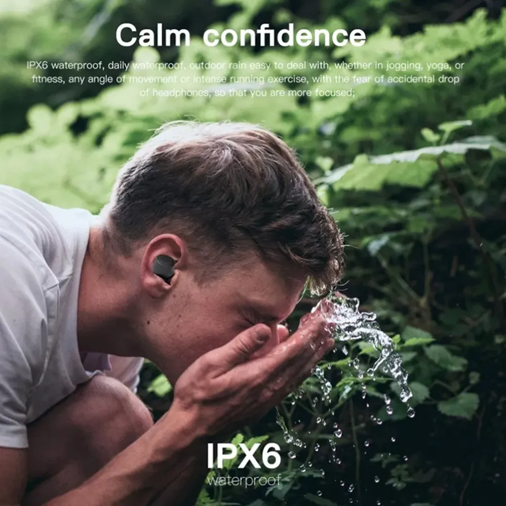 T1X Bluetooth беспроводные наушники 3D стерео звук беспроводные наушники IP67 водонепроницаемая гарнитура с зарядным отсеком