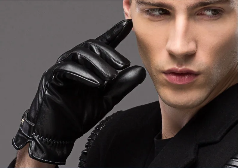 Перчатки мужские кожаные водонепроницаемые ветрозащитные на флисе AW6353 |