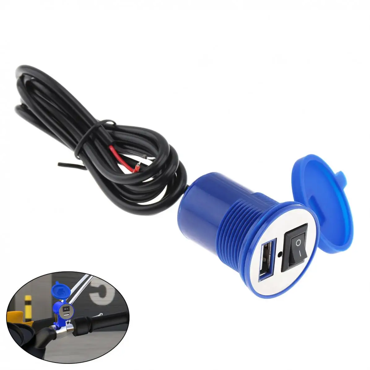 

12V 2.1A водонепроницаемый USB сопло Универсальное USB Автомобильное зарядное устройство мобильный телефон зарядное устройство для езды на вело...