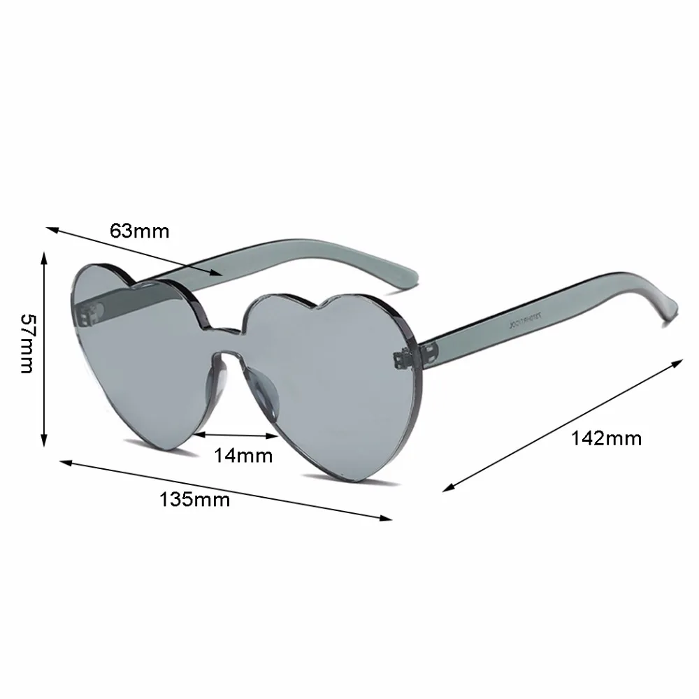 OUTEYE Love Heart shape Солнцезащитные очки женские 2018 без оправы тонированные прозрачные
