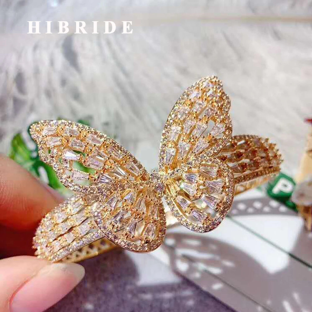 Роскошные высококачественные женские браслеты HIBRIDE с фианитами высокого