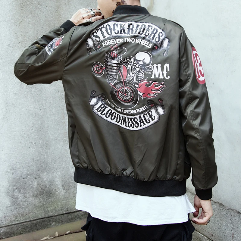 Qsuper зима stockriders череп толстый куртка бомбер Куртки Для мужчин ветрозащитный