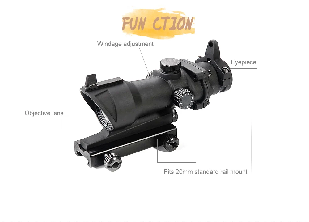 ACOG 1X32 красный точечный прицел тактический быстросъемное освещение регулировка охотничьего прицела страйкбол коллиматор оптический прицел