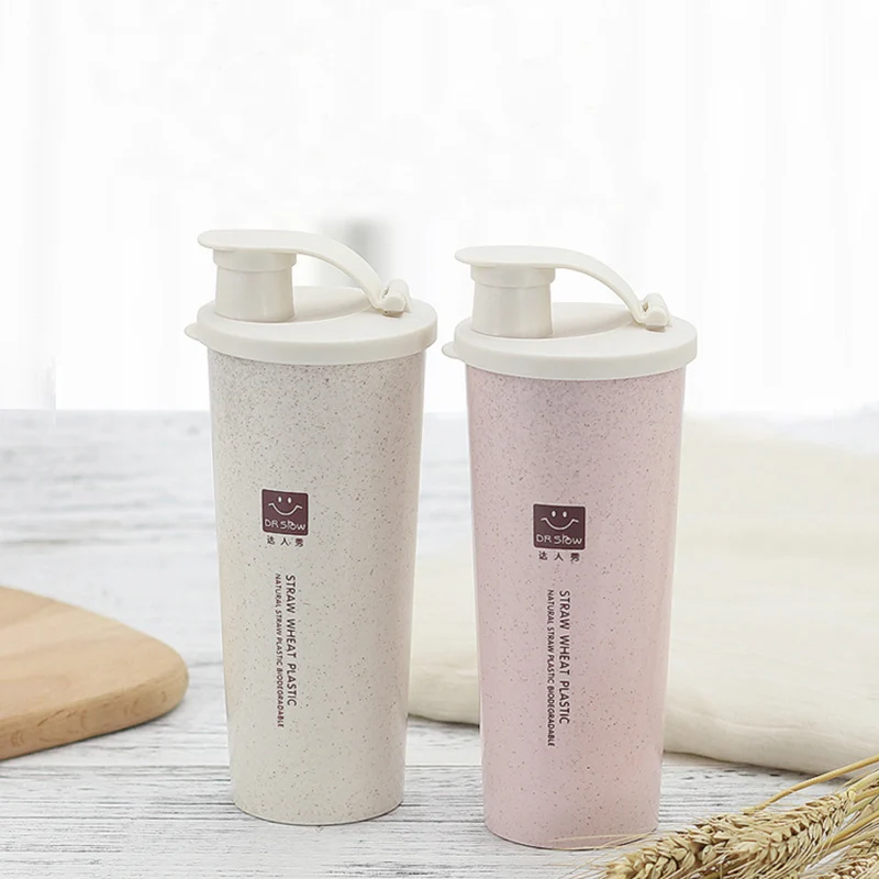 Шейкер для протеинового порошка чашка 450 мл бутылка воды Пшеничная солома BPA